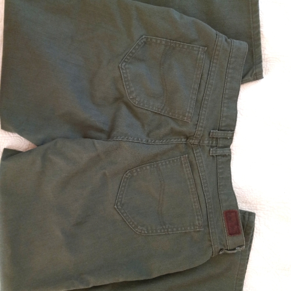 Lee size 18 straight legged army green jeans.